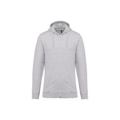 Bluza z kapturem i zamkiem błyskawicznym Kariban. Białe bluzy damskie KARIBAN, l, bez wzorów, z bawełny, bez ramiączek, z kapturem. Za 189.50 zł.