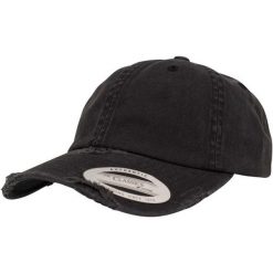 Czapka Z Daszkiem O Niskim Profilu. Czarne czapki damskie FLEXFIT, bez wzorów, z bawełny. Za 76.99 zł.