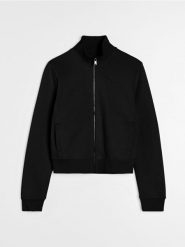 Gładka bluza ze stójką - czarny. Czarne bluzy damskie Sinsay, l, bez wzorów, bez ramiączek, bez kaptura. Za 39.99 zł.