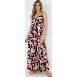 Czarna Sukienka Damaia. Czarne sukienki damskie Born2be, m, bez wzorów, z wiskozy, bez kołnierzyka, bez ramiączek, maxi, dopasowane. Za 79.99 zł.