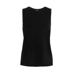 Damski tank top Kari Traa Ava. Czarne topy damskie Kari Traa, bez wzorów, sportowe, bez kołnierzyka, bez ramiączek. Za 258.00 zł.