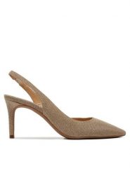 MICHAEL Michael Kors Sandały Alina 40R4HNMP1D Złoty. Żółte sandały damskie MICHAEL Michael Kors, bez wzorów, z materiału, bez obcasa, na szpilce, bez zapięcia. Za 397.99 zł.