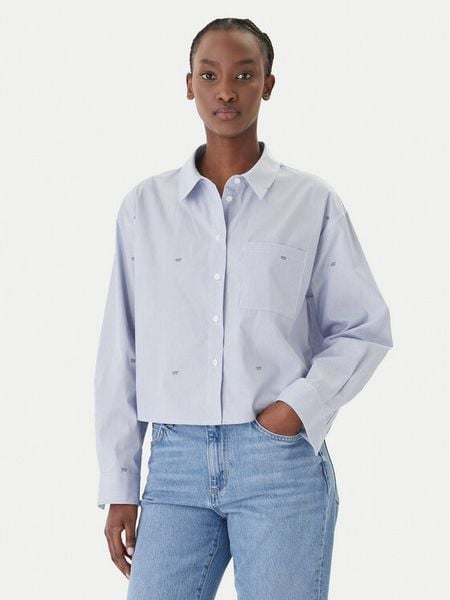 JOOP! Jeans Koszula Basima 10019224 30101901 Niebieski Oversize. Niebieskie koszule damskie JOOP! Jeans, m, bez wzorów, z bawełny, bez kołnierzyka, bez ramiączek. Za 335.99 zł.
