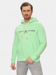 Tommy Hilfiger Bluza Logo MW0MW11599 Zielony Regular Fit. Zielone bluzy męskie Tommy Hilfiger, m, bez wzorów, z bawełny, bez ramiączek, bez kaptura. Za 369.99 zł.