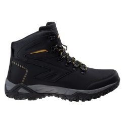 Buty trekkingowe męskie Hi-Tec Medin MID - czarne, Rozmiar buta 45. Czarne trekkingi męskie Hi-tec, z gumy, bez zapięcia. Za 149.99 zł.