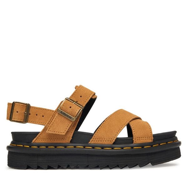 Sandały Dr. Martens. Brązowe sandały damskie Dr. Martens, bez wzorów, bez obcasa, na płaskiej podeszwie, bez zapięcia. Za 458.99 zł.