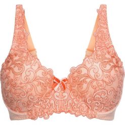 Biustonosz minimizer na fiszbinach bonprix łososiowo-czerwona pomarańcza. Brązowe biustonosze bonprix, z aplikacjami. Za 32.99 zł.