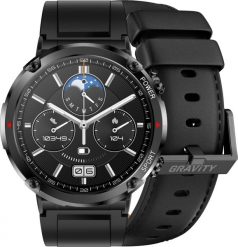 Smartwatch Gravity Zegarek męski SMARTWATCH GRAVITY GT21-3 BK/BK LEATHER / BK. Zegarki męskie Gravity, bez wzorów. Za 198.96 zł.