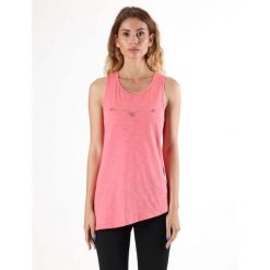 Odzież sportowa z bawełna na co dzień na siłownię. Brązowa koszulki sportowe damskie LEONE 1947 APPAREL, bez wzorów, z bawełny, bez ramiączek, na fitness i siłownię. W wyprzedaży za 69.47 zł.