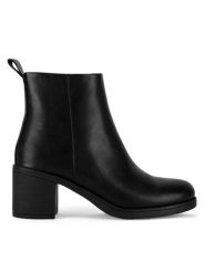 Clara Barson Botki WS5021-05 Czarny. Czarne botki damskie Clara Barson, bez wzorów, ze skóry, bez obcasa, na słupku, bez zapięcia. Za 149.99 zł.