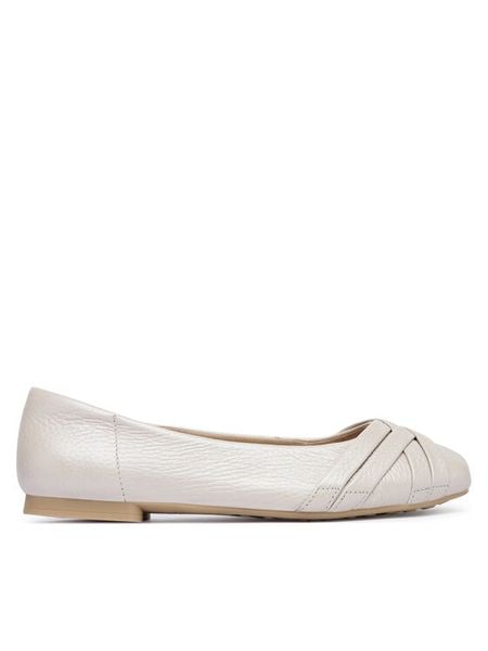 Caprice Baleriny 9-22102-46 Écru. Białe balerinki damskie Caprice, bez wzorów, ze skóry, bez obcasa, bez zapięcia. Za 265.99 zł.