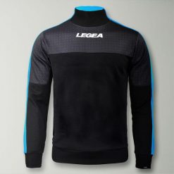 Kurtka Damasco do biegania i treningu czarno-błękitna fluorescencyjna. Czarne kurtki męskie Legea, m, bez wzorów, z bawełny, bez kaptura, do biegania. Za 84.00 zł.