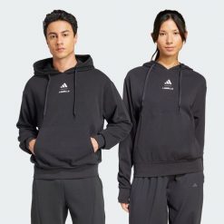 Bluza z kapturem Les Mills Graphic. Czarne bluzy damskie Adidas, l, bez wzorów, z polaru, sportowe, bez ramiączek, z kapturem. W wyprzedaży za 194.35 zł.