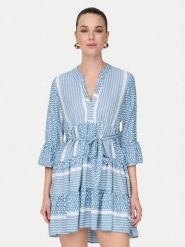ONLY Sukienka letnia Athena 15219486 Niebieski Regular Fit. Niebieskie sukienki damskie ONLY, na lato, xs, bez wzorów, z syntetyku, bez kołnierzyka, bez ramiączek. Za 109.99 zł.