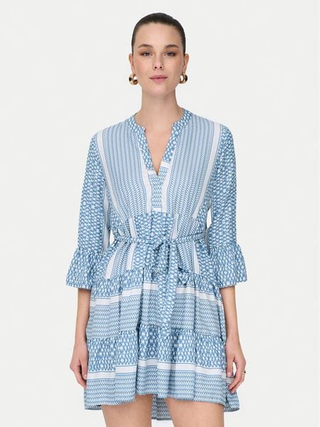ONLY Sukienka letnia Athena 15219486 Niebieski Regular Fit. Niebieskie sukienki damskie ONLY, na lato, m, bez wzorów, z syntetyku, bez kołnierzyka, bez ramiączek. Za 109.99 zł.