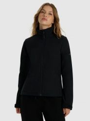 Kurtka softshell wiatroodporna membrana 5000 damska 4F 4FWAW25TSOFF394. Czarne kurtki sportowe damskie 4F, na zimę, m, bez wzorów, z elastanu, bez ramiączek, bez kaptura, trekkingowe, windstopper. Za 279.99 zł.