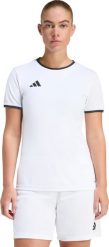 Koszulka damska adidas Entrada 26 Jersey biała JZ2497 2XL. Białe bluzki damskie Adidas, xl, bez wzorów, z jersey, bez kołnierzyka, bez ramiączek. Za 79.94 zł.