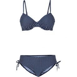 Bikini na fiszbinach (2 części) bonprix ciemnoniebiesko-biały. Niebieskie bikini bonprix, bez wzorów. Za 74.99 zł.