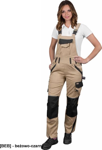 R.E.I.S. LH-SAND-B - Damskie spodnie ochronne ogrodniczki SAND, 6 kieszeni + na nakolanniki, pętelki, przewiewne wstawki siatkowe, 97% bawełna, 3% spa. Brązowe spodnie dresowe damskie R.E.I.S., bez wzorów, z bawełny, sportowe. Za 203.25 zł.
