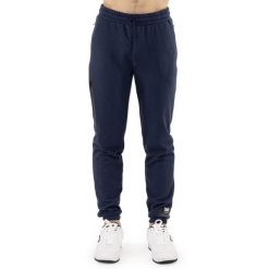 Spodnie dresowe z bawełna z zamek błyskawiczny na co dzień. Niebieskie spodnie materiałowe męskie LEONE 1947 APPAREL, bez wzorów, z bawełny. Za 178.93 zł.