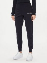 Tommy Hilfiger Spodnie dresowe Script Graphic WW0WW40347 Granatowy Regular Fit. Niebieskie spodnie dresowe damskie Tommy Hilfiger, bez wzorów, z bawełny. Za 639.99 zł.