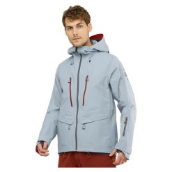 Kurtka zimowa na narty i snowbord męska Salomon OUTPEAK. Niebieskie kurtki męskie Salomon, na zimę, m, bez wzorów, z tkaniny, sportowe, bez kaptura. Za 699.00 zł.