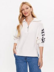 Tommy Hilfiger Sweter WW0WW39013 Écru Relaxed Fit. Swetry nierozpinane damskie Tommy Hilfiger, s, bez wzorów, z bawełny, bez kołnierzyka, bez ramiączek. Za 719.99 zł.