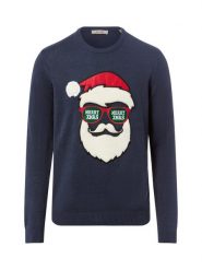 Only&Sons sweter z dzianiny - ONSXmas Mężczyźni drobna dzianina niebieski, L. Niebieskie swetry męskie Only&Sons, l, z aplikacjami, z dzianiny, wizytowe, bez kołnierzyka, bez ramiączek. Za 99.95 zł.