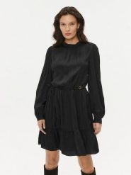 TWINSET Sukienka koktajlowa 232TT2174 Czarny Regular Fit. Czarne sukienki damskie Twinset, bez wzorów, z wiskozy, wizytowe, bez kołnierzyka, bez ramiączek. Za 979.99 zł.