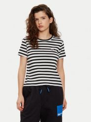 KARL LAGERFELD T-Shirt A1W17099 Czarny Regular Fit. Czarne t-shirty damskie KARL LAGERFELD, s, bez wzorów, z bawełny, bez kołnierzyka, bez ramiączek. Za 389.99 zł.