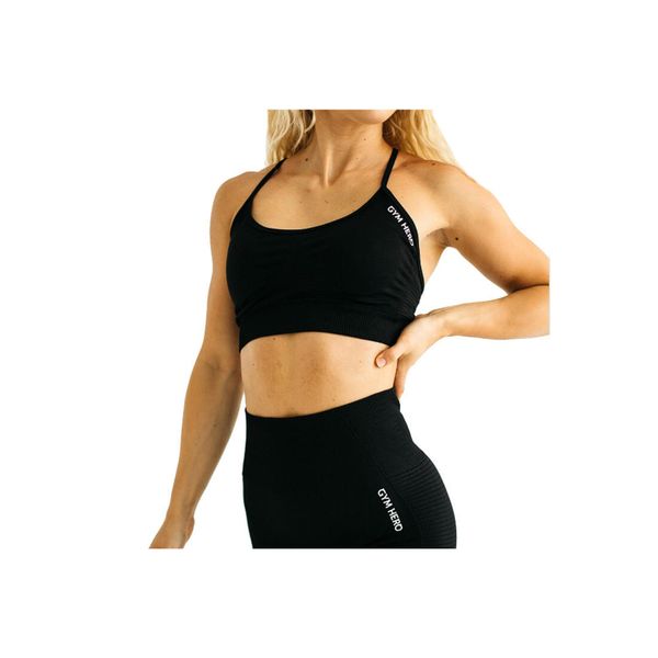 Biustonosz sportowy damski GymHero California Cute Bra. Czarne bielizna sportowa damska Gym Hero, m, bez wzorów, z elastanu. Za 99.99 zł.