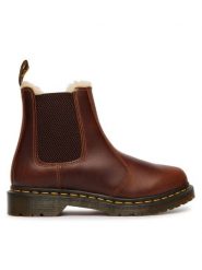 Dr. Martens Sztyblety 2976 Leonore Faux Fur Lined DM23898243 Brązowy. Brązowe botki damskie Dr. Martens, bez wzorów, ze skóry, bez obcasa, na płaskiej podeszwie, bez zapięcia. Za 989.99 zł.