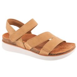 Sandały damskie, Lifted Comfort. Brązowe sandały damskie Skechers, bez wzorów, bez obcasa, bez zapięcia. Za 189.99 zł.