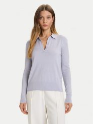 Calvin Klein Sweter LV044A305G Błękitny Regular Fit. Niebieskie swetry nierozpinane damskie Calvin Klein, xxl, bez wzorów, z syntetyku, bez kołnierzyka, bez ramiączek. Za 329.99 zł.