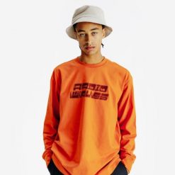 Koszulka długi rękaw męska Lifetech Graphic. Brązowe bluzy męskie Decathlon, m, bez wzorów, z materiału, bez ramiączek, bez kaptura. Za 99.99 zł.