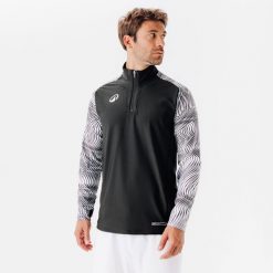 Bluza piłkarska Kipsta Viralto Wavy Club na krótki suwak. Czerwone bluzy męskie KIPSTA, l, bez wzorów, z elastanu, sportowe, bez ramiączek, bez kaptura. Za 199.99 zł.