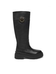 PINKO Kozaki Mia 05 SD0151 P001 Czarny. Czarne kozaki damskie Pinko, bez wzorów, ze skóry, bez obcasa, na płaskiej podeszwie, bez zapięcia. Za 1,749.00 zł.