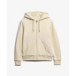 Damska bluza zapinana na zamek z kapturem z wełnianą podszewką Superdry. Brązowe bluzy damskie Superdry, l, bez wzorów, z dresówki, eleganckie, bez ramiączek, z kapturem. Za 323.00 zł.