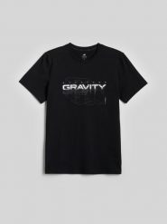 4F T-shirt slim z nadrukiem męski - czarny XL. Czarne koszulki sportowe męskie 4F, m, bez wzorów, z bawełny, bez kołnierzyka, bez ramiączek. Za 69.99 zł.