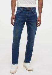 MUSTANG WASHINGTON STRAIGHT MĘSKIE SPODNIE JEANSOWE DENIM BLUE 1013976 5000 881. Niebieskie spodnie materiałowe męskie Mustang, bez wzorów, z bawełny. Za 209.99 zł.