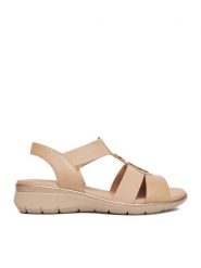 Go Soft Sandały CEO-WI16-INES-07 Beżowy. Brązowe sandały damskie GO SOFT, bez wzorów, ze skóry, bez obcasa, na płaskiej podeszwie, bez zapięcia. Za 179.99 zł.