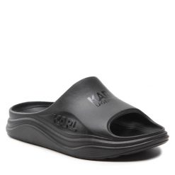 Klapki KARL LAGERFELD. Czarne klapki damskie KARL LAGERFELD, bez wzorów, bez obcasa, bez zapięcia. Za 239.99 zł.