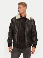 Hugo Kurtka skórzana Loran 50521030 Czarny Regular Fit. Czarne kurtki męskie Hugo, m, bez wzorów, ze skóry, bez kaptura. Za 2,519.00 zł.