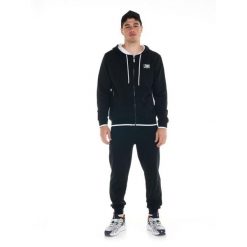 Sportowy dres męski Fluo z kapturem. Czarne komplety dresowe męskie LEONE 1947 APPAREL, m, bez wzorów, z dresówki. Za 572.56 zł.