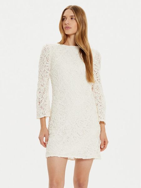 YAS Sukienka koktajlowa Elenor 26032155 Écru Regular Fit. Sukienki damskie YAS, s, bez wzorów, z bawełny, wizytowe, bez kołnierzyka, bez ramiączek. Za 349.99 zł.