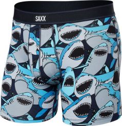 SAXX Bokserki męskie SAXX DAYTRIPPER Boxer Brief Fly Rekiny - granatowe S. Bokserki męskie Saxx, bez wzorów. Za 84.49 zł.