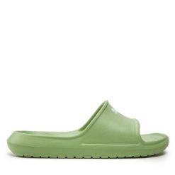 Klapki Puma. Zielone klapki damskie Puma, bez wzorów, sportowe, bez obcasa, bez zapięcia. Za 79.99 zł.