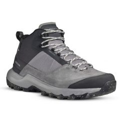 Buty turystyczne męskie Quechua MH500 Mid wodoodporne. Szare buty zimowe męskie QUECHUA, bez wzorów, z kauczuku, bez obcasa, bez zapięcia. Za 329.99 zł.