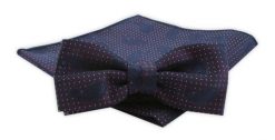 Zestaw: Mucha z Poszetką - Alties - Ciemne Bordo, Groszek i Paisley. Czerwone krawaty i muchy Alties, bez wzorów, eleganckie. Za 54.00 zł.