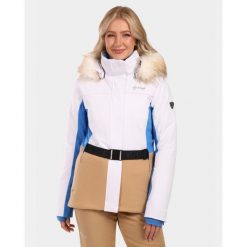 Damska kurtka narciarska Kilpi CARRIE-W. Białe kurtki sportowe damskie Kilpi, na zimę, bez wzorów, bez ramiączek, bez kaptura, narciarskie. Za 680.25 zł.